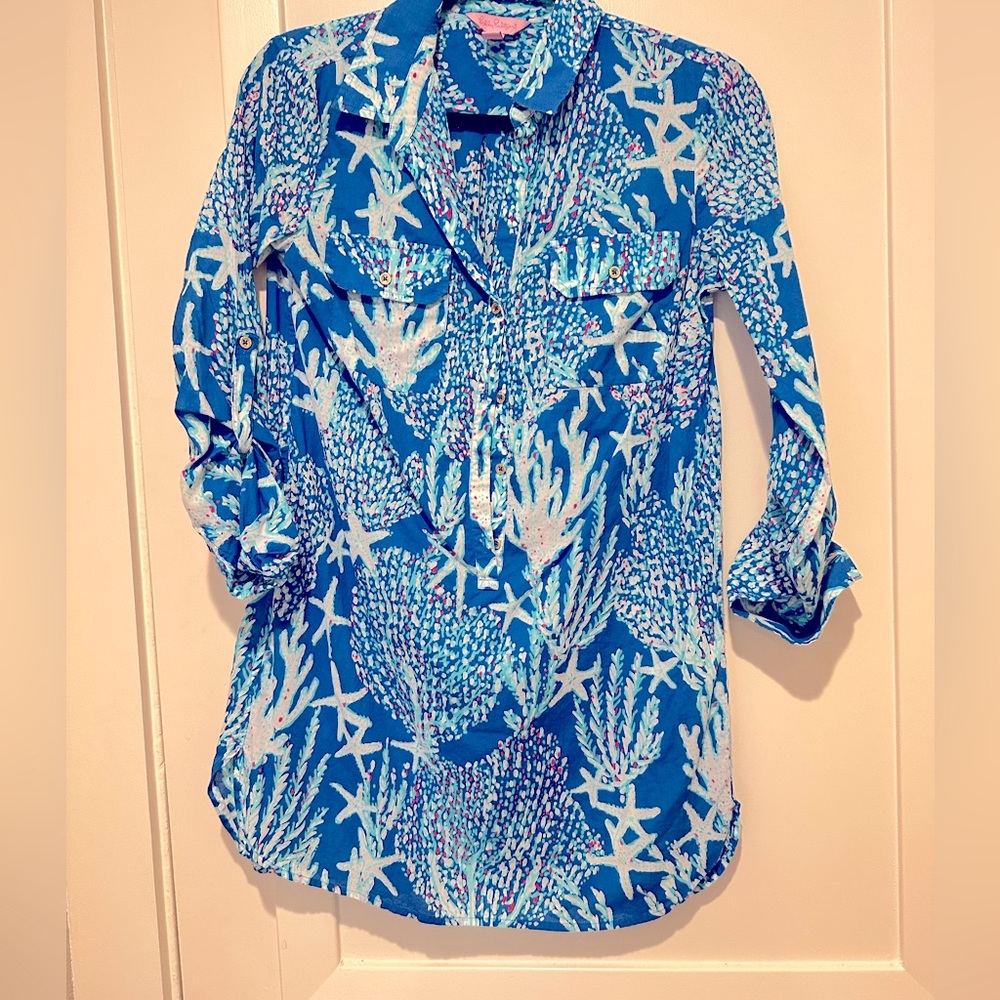 Lilly Pulitzer shirt dress cover-up